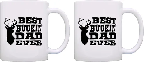 Vista 10 de ThisWear Hunting Camo Best Buckin' Dad Ever Gift Taza de café de cerámica de 11 oz con asa