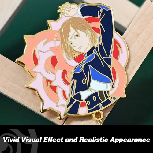 Vista 8 de Broche de esmalte de anime insignias de metal figura de anime regalos de insignia de metal para mujeres hombres y fanáticos