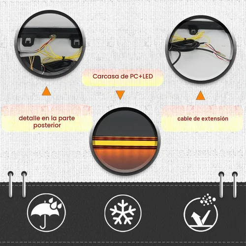 Vista 3 de 2 piezas de luces LED de parrilla, barra LED frontal secuencial, luces LED de circulación diurna compatibles con Toyota RAV4 2019-2023, señal