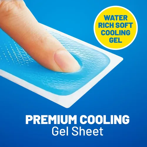 Vista 3 de KOOL 'N' SOOTHE Hojas de gel refrescante para fiebre, paquete de 4, niños de 1 año o más, alivio inmediato de enfriamiento para la fiebre
