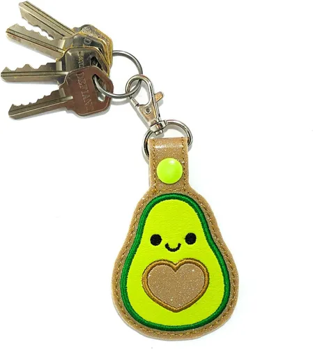 Vista 2 de Glitter Avocado Key Fob Keychain