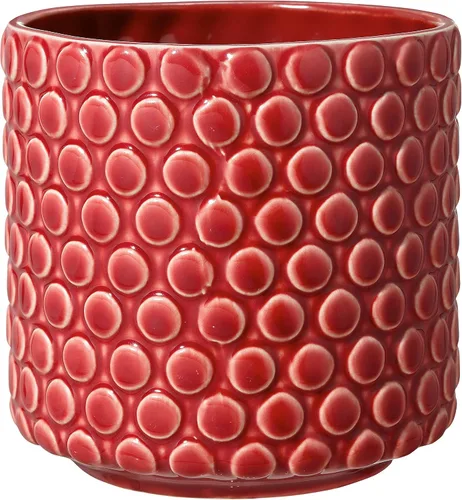 Vista 5 de Bloomingville Maceta de cerámica – Maceta negra de 5 pulgadas con lunares – Maceta moderna de cerámica con esmalte agrietado – Sin agujeros de Negro