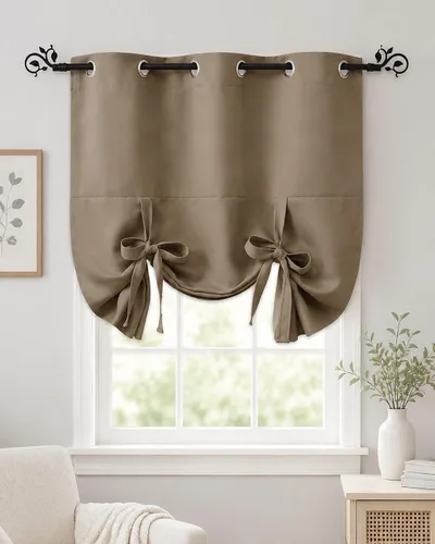 Vista 28 de Pony Dance Cenefa Enrollable Beige - Cenefa de Ventana para Cocina Cortina Enrollable con Ojales para Decoración del Hogar Cenefa Ajustable, 42''An