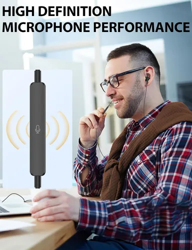 Vista 6 de iMangoo Auriculares con cable para Apple Lightning con certificación MFi color negro Auriculares magnéticos más grandes con puntas anticaídas