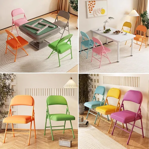 Vista 6 de Folding Chairs with Padded Seats - Portable Stackable Commercial Seating for Indoor and Outdoor Events, Weddings, Offices, Kitchens, and Dining