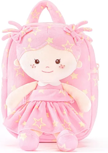 Vista 18 de Onetoo Mochila para niños pequeños, regalos de regreso a clases, mochilas para niñas y niños con muñecas de bebé ligeras y suaves en vestido