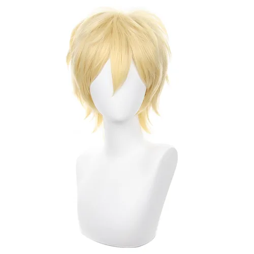 Vista 27 de COSPLAZA Peluca corta negra para cosplay con puntas esponjosas, resistente al calor, pelo sintético para emo Negro