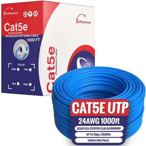 Vista 14 de Cables Direct Online Cat5e Cable sólido de 24 AWG de 500 pies, UTP Cat5, red a granel, alambre de aluminio revestido de cobre (UTP, interior, negro)