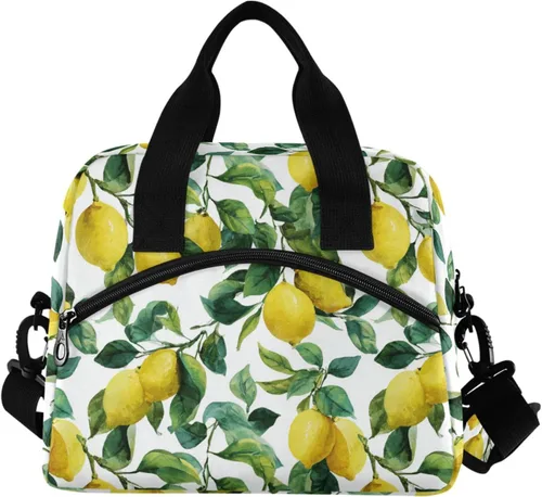 Vista 6 de Lonchera con diseño de cactus de acuarela, plantas tropicales, cactus, flores, bolsa de almuerzo aislada, congelable, kit de bolsa térmica