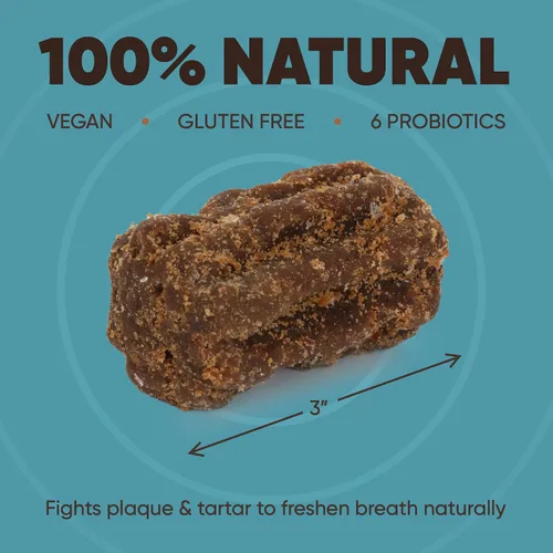 Vista 4 de Avery's Holistic Paws Palitos dentales probióticos para mascotas, golosinas suaves y saludables para perros, masticables sin ocultar, cuidado