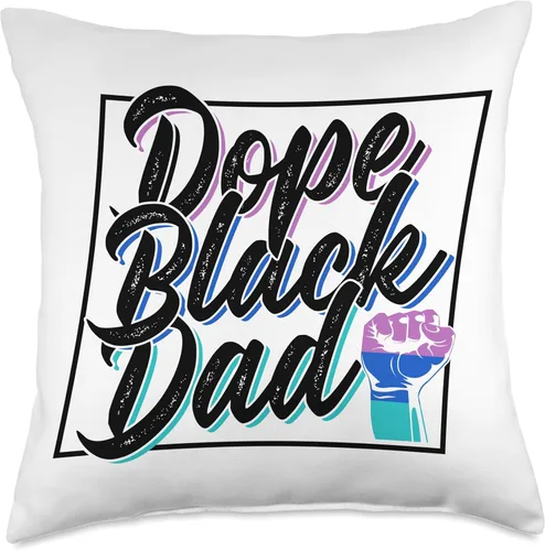 Vista 4 de Freedom Pride African American Juneteenth Papa Dope Black Dad Africa Juneteenth 1865 American Father Daddy Throw Pillow, 16x16, Multicolor