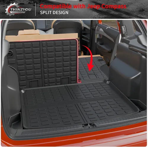Vista 4 de alfombra de carga para maletero, protector de cubierta de asiento trasero de elastómero termoplástico (alfombra de maletero + alfombra de respaldo)