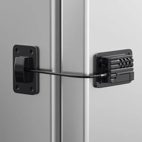 Vista 13 de RORMGO Paquete de 2 cerraduras para refrigerador, cerradura para refrigerador con protección de alambre de silicona, cerraduras para nevera