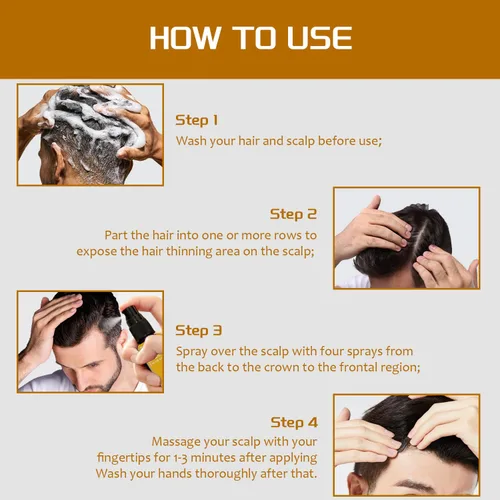 Vista 7 de Spray de minoxidil al 5% con biotina de 3.4 fl oz, tratamiento de recrecimiento para hombres y mujeres, promueve el cabello más grueso, más fuerte