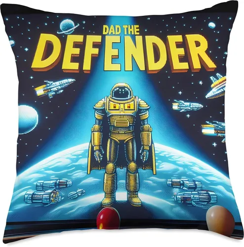 Vista 4 de 80s Retro Gamer Fathers Day Arcade Dads Throw Pillow