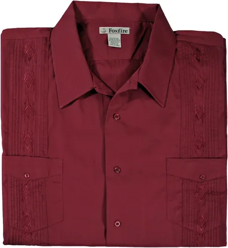 Vista 2 de Camisa deportiva Guayabera para hombre, Borgoña