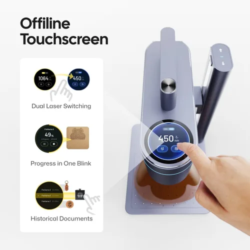 Vista 7 de LaserPecker LP4 (Deluxe) Grabadora láser dual para casi todos los materiales, láser diodo de 10 W + láser IR de 2 W Engrabadora láser de alta