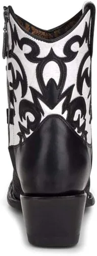Vista 5 de Cuadra Western Chic - Botín para mujer en piel auténtica con cremallera negra