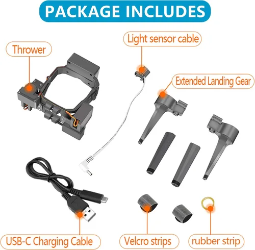 Vista 6 de Hanatora Dispositivo de lanzamiento de Airdrop de carga útil de doble caída para DJI Mavic 2 Pro/Zoom Drone, sistema de entrega de clip de gota