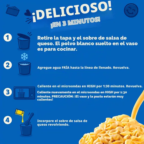 Vista 6 de Annie's Classic Cheddar Deluxe - Macarrones con queso para microondas ricos y cremosos con pasta orgánica, 4 unidades, tazas de 2.6 onzas