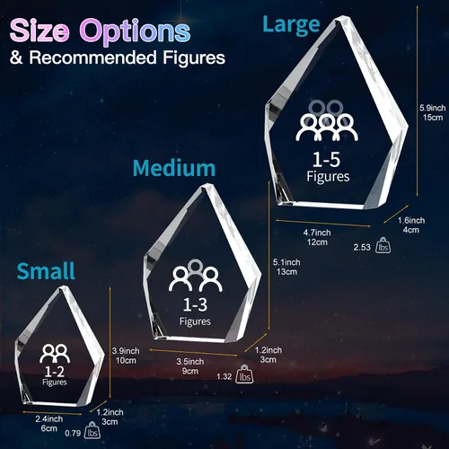 Vista 3 de Foto de cristal 3D personalizada, regalos del día de la madre para mamá, regalos de fotos personalizados para ella, él, papá, mujeres, hombres