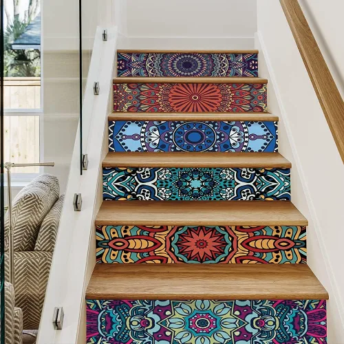 Vista 14 de funlife 7 calcomanías autoadhesivas de papel de contacto para escaleras, calcomanías autoadhesivas para escalones, decoración de oficina en casa
