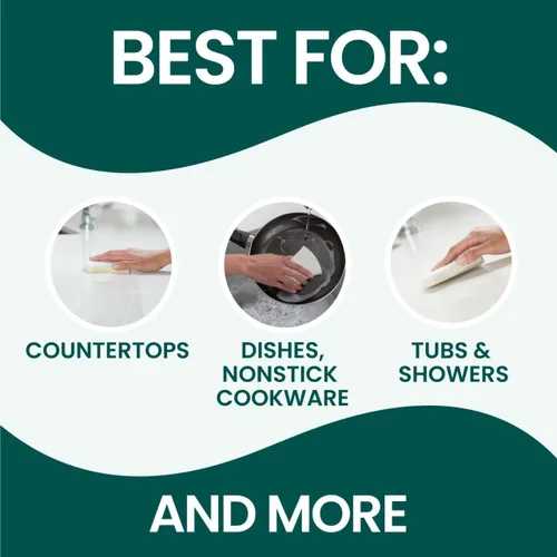 Vista 4 de Scotch-Brite Greener Clean - Esponja antiarañazos para limpieza, esponja para lavar platos, limpieza de cocina, rendimiento superior y fabricada