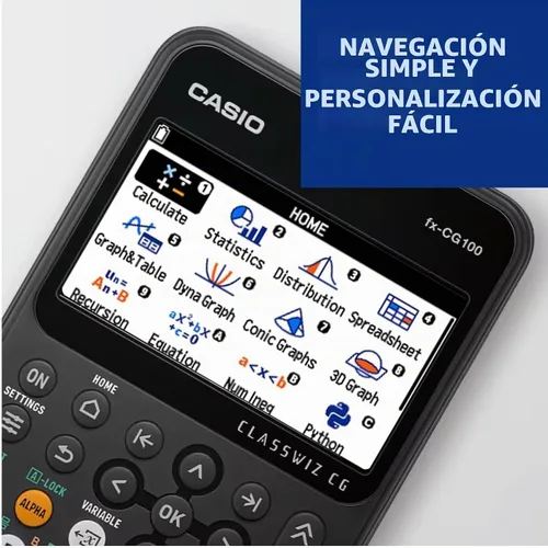 Vista 7 de Casio Fx-CG100 ClassWiz® Calculadora gráfica a color con gráfico 3D y Python Pantalla grande de alta resolución, funciones básicas y avanzadas