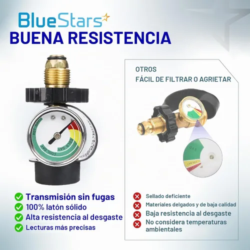 Vista 8 de BlueStars [100% latón sólido] Adaptador de tanque de propano de 100 libras