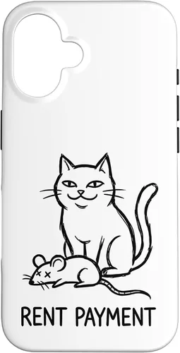 Vista 32 de Pago de alquiler Humor divertido gato para gato papá gato mamá caso para iPhone 17