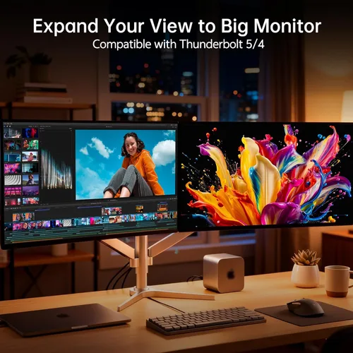 Vista 5 de Cable trenzado de nailon de 6.6 pies 4K@240Hz USB-C a DisplayPort 2.1