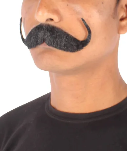 Vista 2 de HPO pelo sintético bigote Cosplay pelo facial para hombre