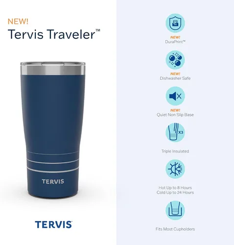 Vista 3 de Tervis Traveler Hunting Forest Camo - Vaso aislado de triple pared para viaje mantiene las bebidas frías y calientes, 20 onzas, acero inoxidable