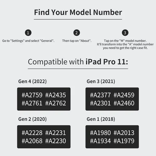 Vista 2 de H HOLIMET Funda para iPad Pro de 11 pulgadas 2022 4ª/3ª/2ª/1ª Generación 2021/2020/2018 con soporte para lápiz, cuero PU protector con bolsillo