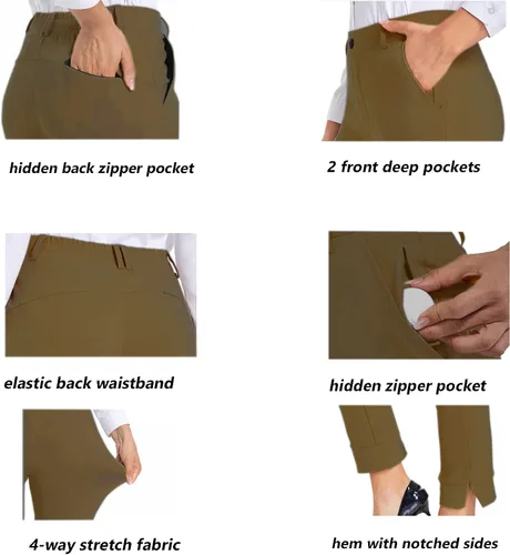 Vista 3 de HARTPOR Women's Golf Yoga Pants Stretchy with Belt Loop Slacks for Work Business with 3 Pockets