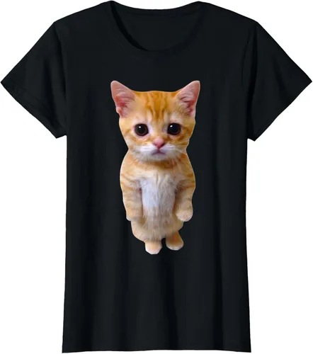Vista 39 de El Gato Meme Sad Crying Cat Munchkin Kitty Meme Camiseta de moda Small Negro