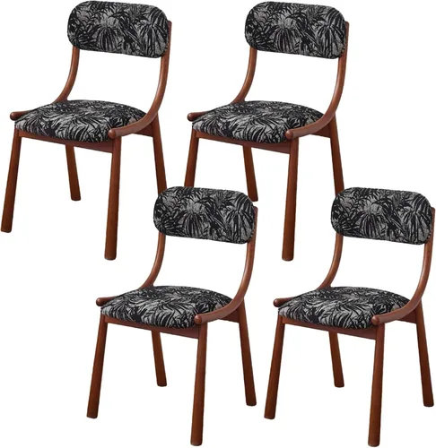 Vista 12 de Rustic Fabric Dining Room Chairs, Kitchen Chair with Backrest, Dining Chairs Lobby Chair Set for French Country Farmhouse Kitchen Home