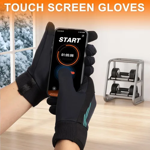 Vista 5 de Thermal Winter Gloves for Men Women, Anti-Slip Waterproof Lightweight Warm Gloves, Touch Screen Gloves for Hiking Running Cycling Driving