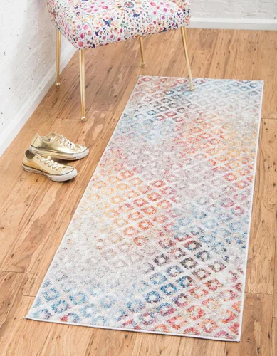 Vista 20 de Unique Loom Rainbow Collection - Alfombra geométrica abstracta moderna acuarela rosa (2 pies 2 pulgadas x 3 pies)
