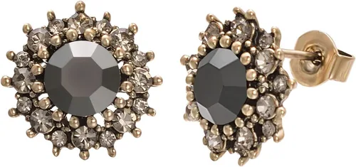 Vista 9 de Yoursfs Vintage Black Cz Stud Earrings For Women Austrian Crystal Studs Earrings Gold Plate Cut Diamond Stud Ear Cubic Zircon Jewelry Negro