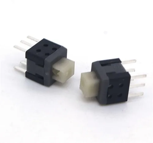 Vista 3 de GATSUN Rocker Switch 10pcs Small Micro self Locking Switch 5.8 * 5.8mm wit 6 feet with Lock Touch Switch Button Switch Flat Head White Head Switch