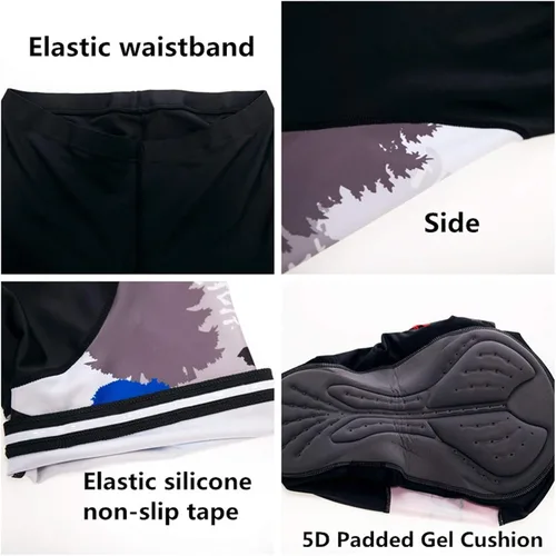 Vista 5 de JPOJPO - Maillot de ciclismo para hombre, manga corta + 5D acolchado pantalones cortos verano de secado rápido S-3XL