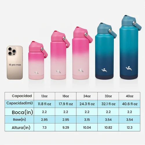 Vista 2 de Konokyo - Botella de agua deportiva aislada de acero inoxidable de 18 onzas con tapa con popote Black; BPA-free, leak-proof sports bottle with