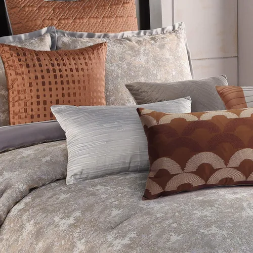 Vista 7 de Riverbrook Home Elegant Collection - Juego de edredón tamaño King, Aileen, gris/especias, juego de 12 piezas