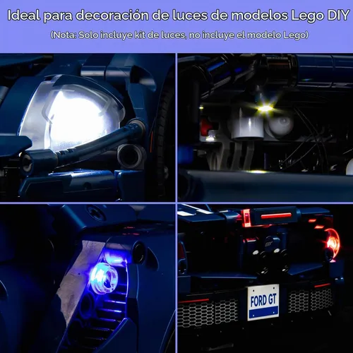 Vista 2 de Kit de luces mejorado compatible con el modelo de auto Lego Technic Ford GT 2022 42154, decoración de luces compatible con 42154 (modelo no incluido)