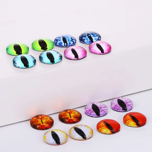 Vista 5 de Cabujón de cristal surtido de ojos de dragón para hacer muñecas de arcilla, esculturas, accesorios para manualidades, hallazgos de bricolaje Ovalado
