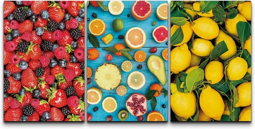 Vista 6 de wall26 Lienzo enmarcado para pared, juego de arte de hierbas, verduras y condimentos en madera, alimentos, fotografía cultural, realismo, paisaje