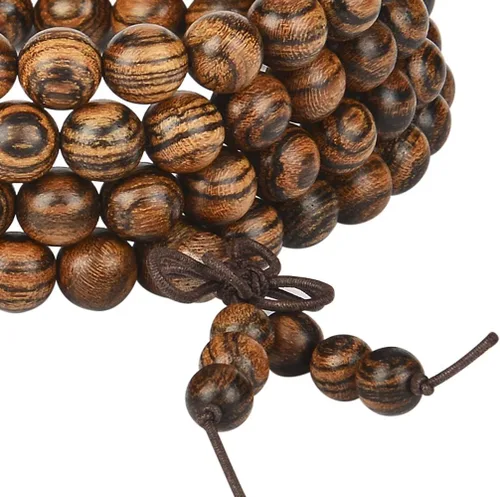Vista 32 de Mala Beads Pulsera 108 0.315 in Meditación Sándalo Elástico..