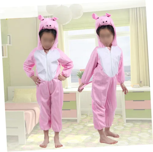 Vista 3 de ABOOFAN Disfraz de Chucky para niños, disfraz de conejito para niños, disfraces de animales para niños, disfraces de cerdo rosa, disfraces de cerdo