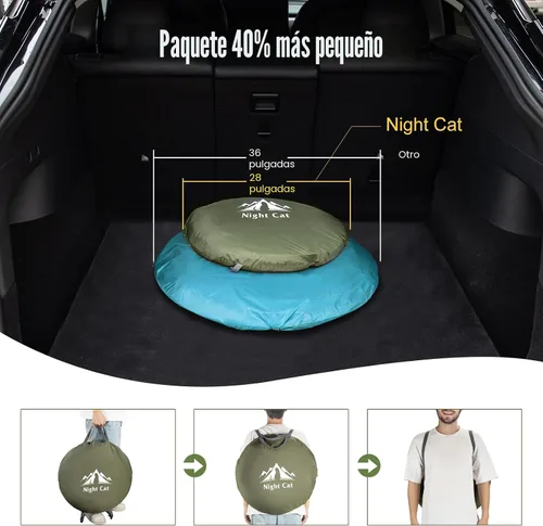 Vista 3 de Night Cat Pop-up Camping Tent: 2 to 4 Person Tent Waterproof Instant Easy Setup Family Tent